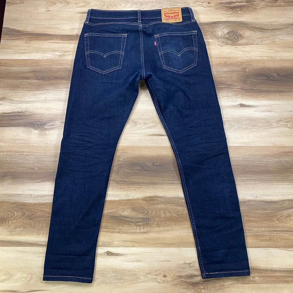 Levi's 511 Slim Men 33x30 Minimalist Cotton Blend Stretch Jeans Dark Indigo Blue